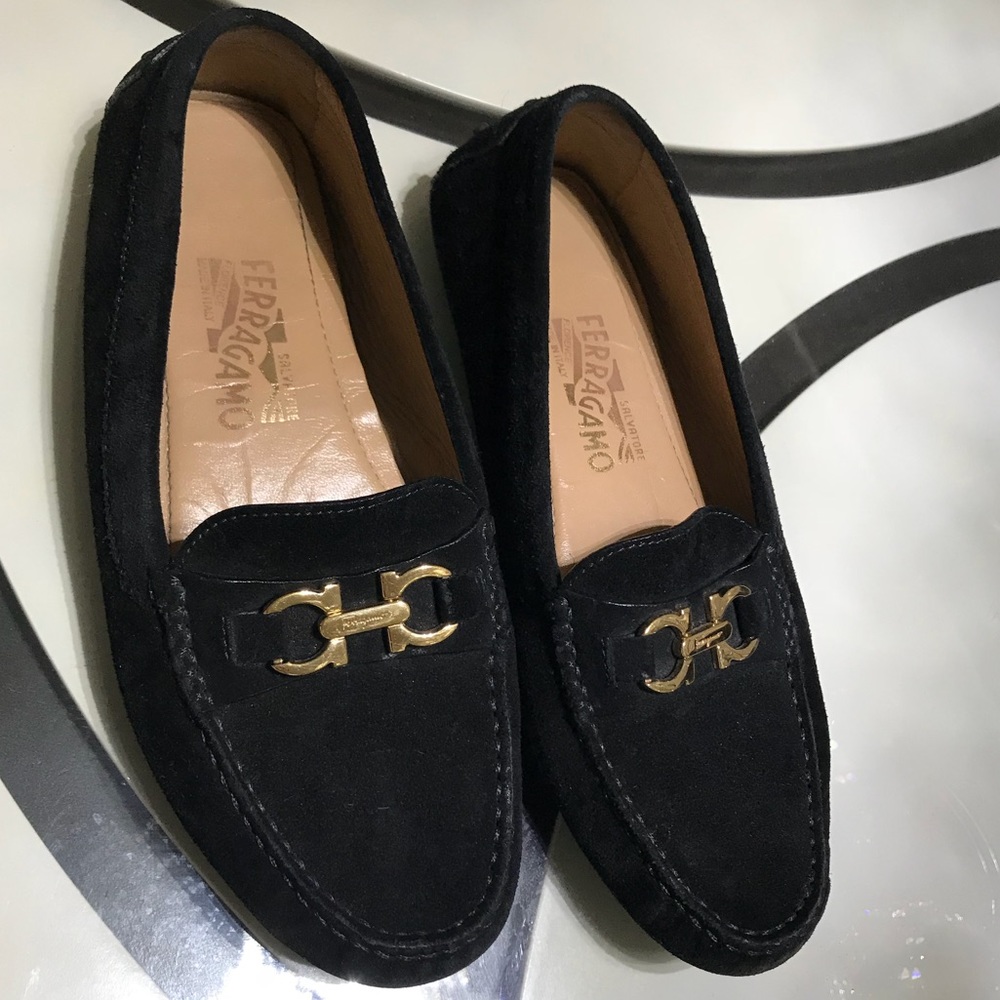 Black Suede Ferragamo Shoes 7